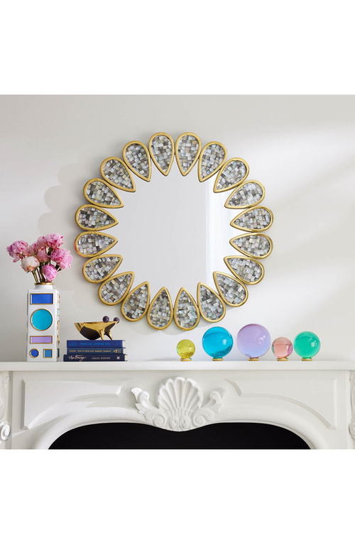 Jonathan Adler Brass Frog Decorative Bowl In Gold With Amethyst