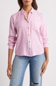 beachlunchlounge Candace Stripe Button-Up Shirt