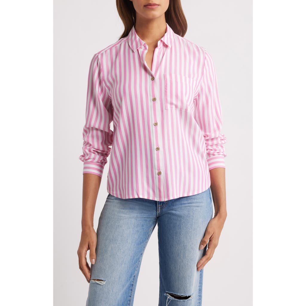 BEACHLUNCHLOUNGE BEACHLUNCHLOUNGE CANDACE STRIPE BUTTON-UP SHIRT