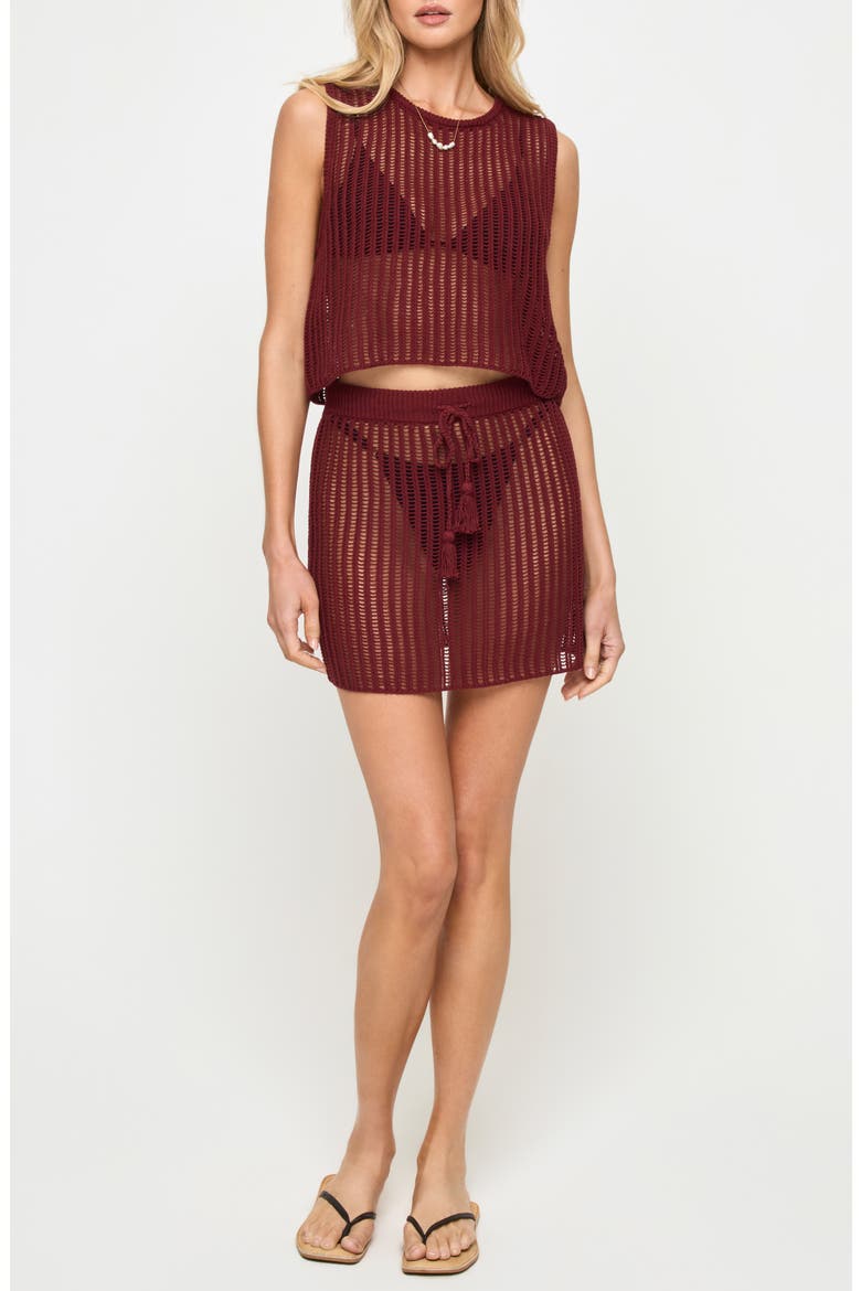 Sandar Cotton Cover-Up Skirt, Alternate, color, SANGRIA