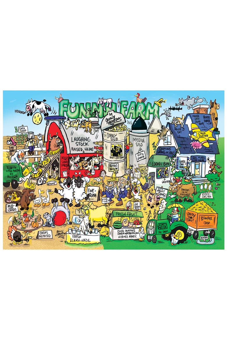 Funny Farm 1000 Piece Jigsaw Puzzle, Alternate, color, Multicolor