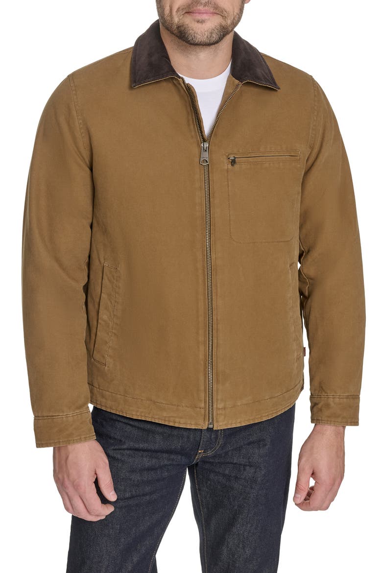 Canvas Utility Jacket with Quilted Lining, Main, color, BROWN