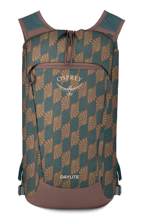 Osprey Daylite Cinch Backpack In Kazuma Print/magma Brown