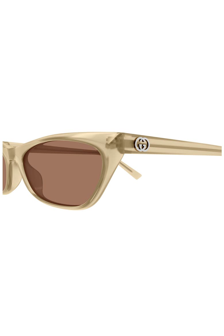 56mm Polarized Gradient Geometric Cat Eye Sunglasses, Alternate, color, IVORY