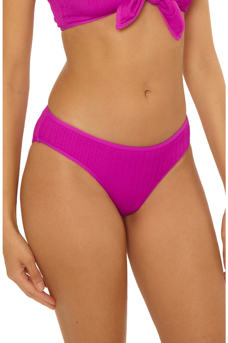 Crinkle Crush Hipster Bikini Bottoms, Alternate, color, HIBISCUS