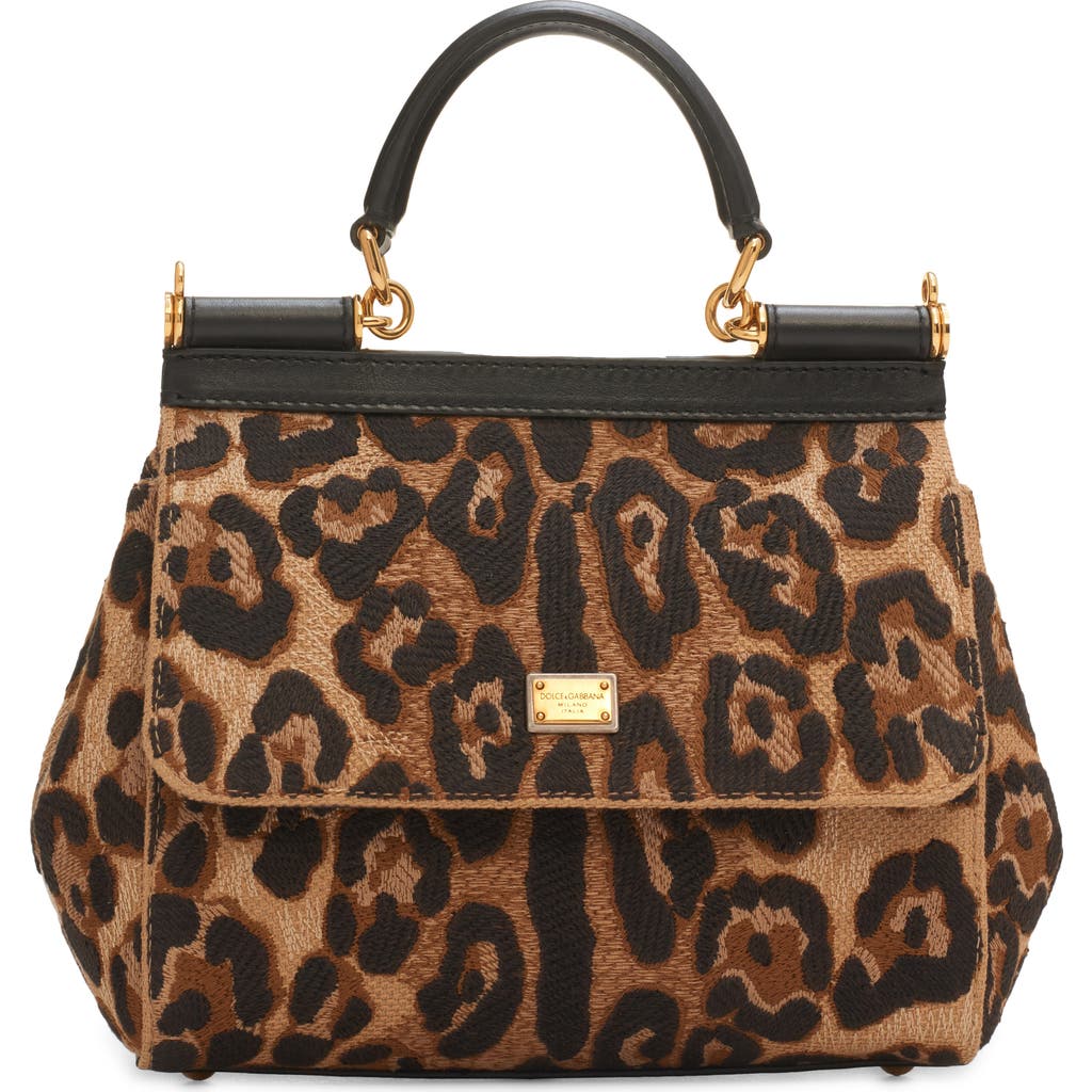 Dolce & Gabbana Sicily Handbag In Leopard/nero