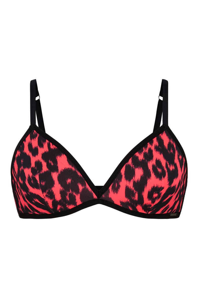City Kitty Unlined Triangle Bralette, Alternate, color, OPEN LATE RED VINTAGE