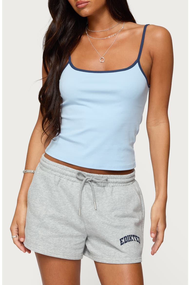 Deanna Stretch Cotton Crop Camisole, Main, color, LIGHT-BLUE
