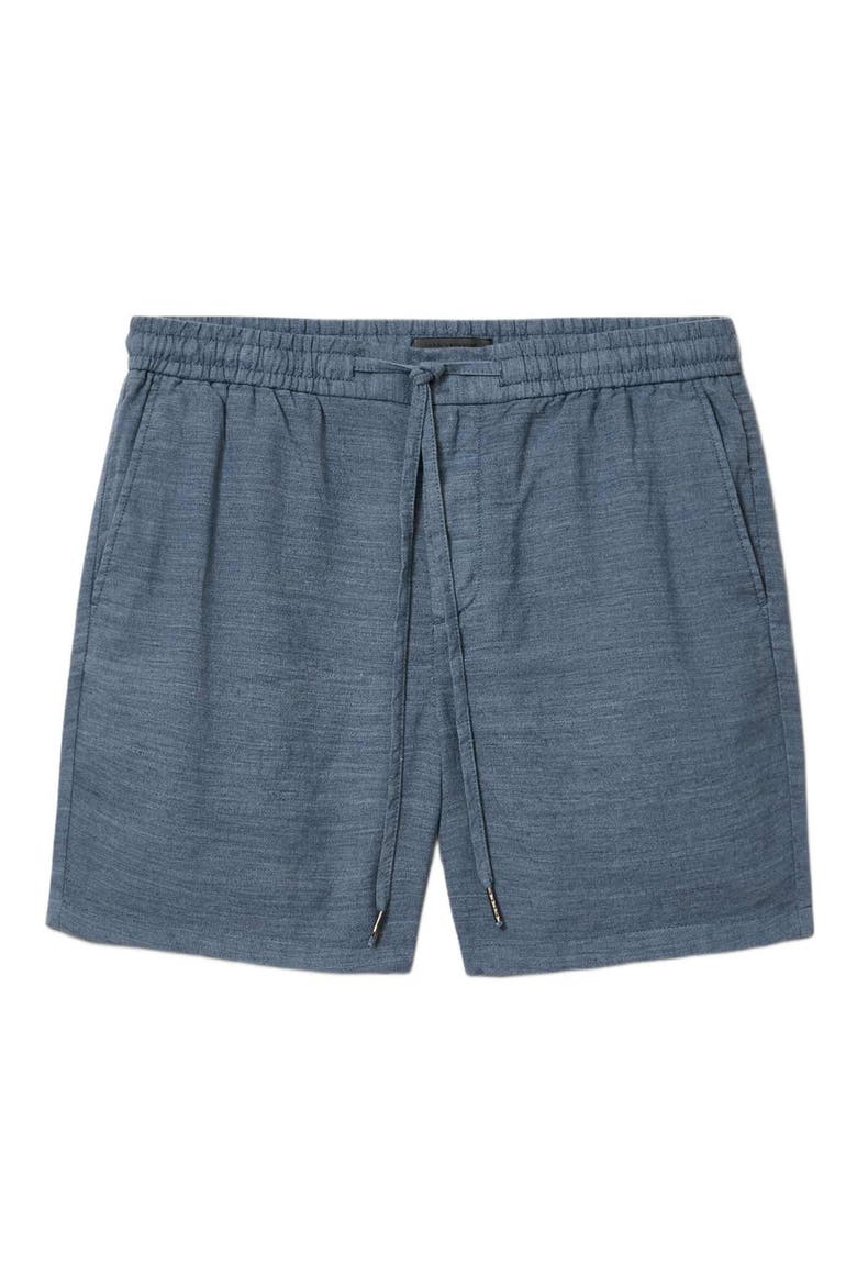 Daryl Linen Blend Drawstring Shorts, Alternate, color, OILED BLUE