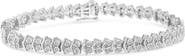 Haus of Brilliance Silver 1.0 Cttw Chevron 2 Stone Arrow Link Tennis Bracelet