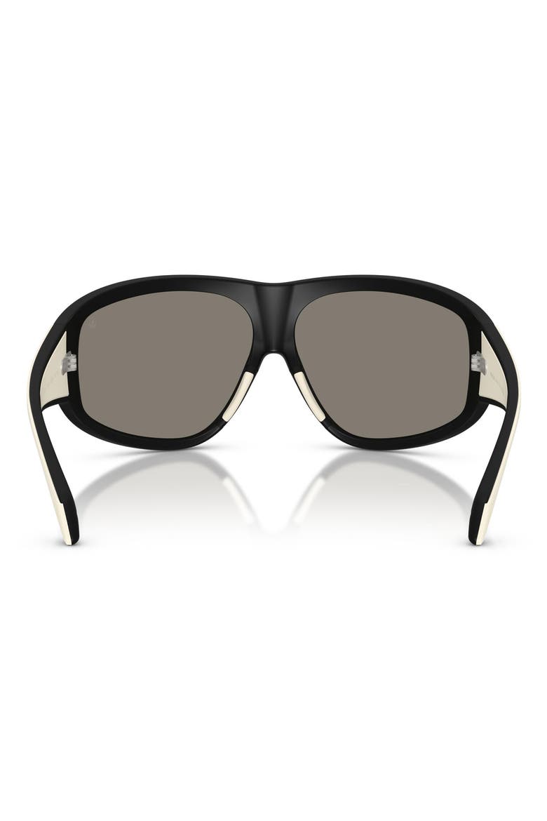 Thyra 36mm Oval Sunglasses, Alternate, color, BLACK / MIRROR SILVER