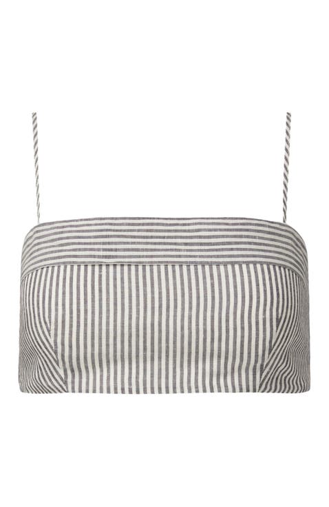 Air Linen Foldover Cropped Top