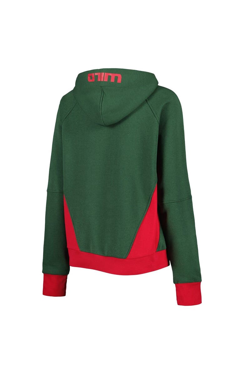 STARTER Women's Starter Green Minnesota Wild Wishbone Half-Zip Hoodie, Alternate, color, Green