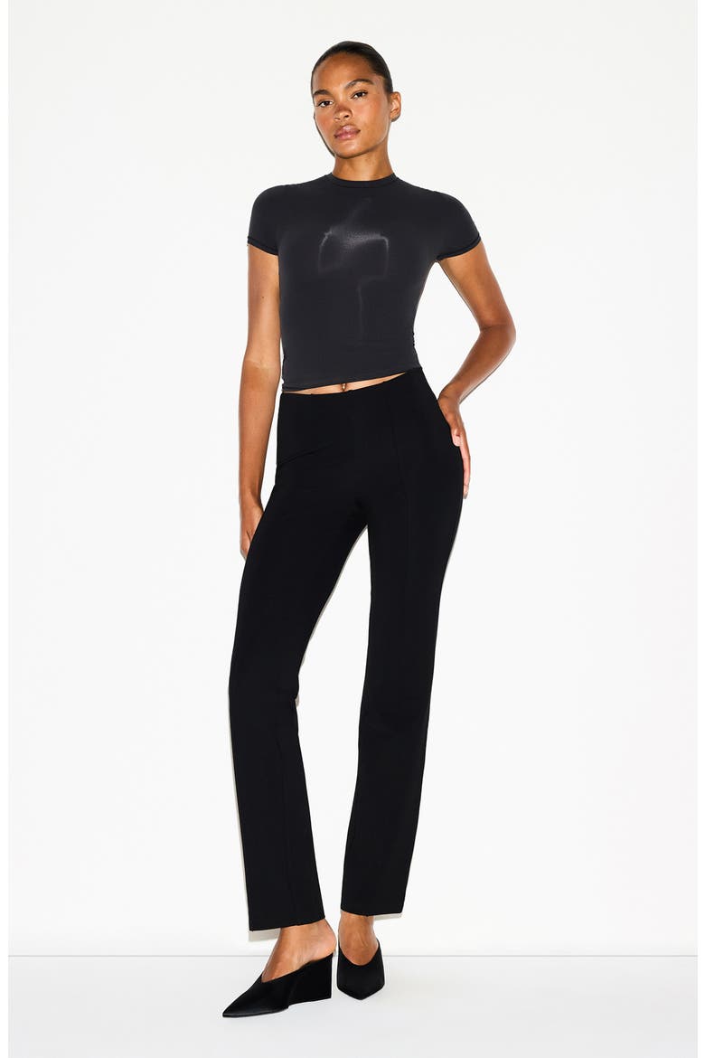 The Essential Collection High Waist Pintuck Straight Leg Pants, Alternate, color, OBSIDIAN