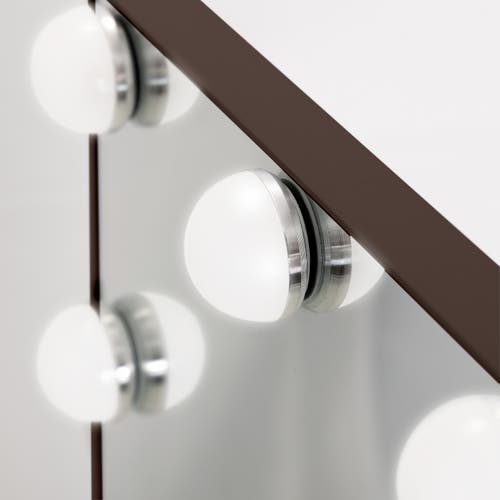 Zadro Small Vertical Hollywood Makeup Mirror With Lights In Chocolate