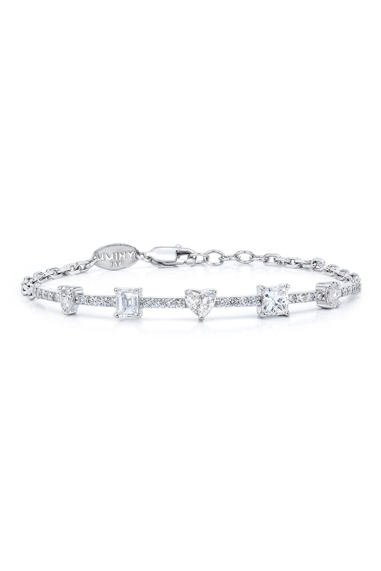 Fancy Cut Diamond Bracelet, Main, color, 18K WG
