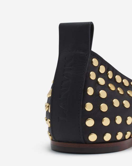 Lanvin La Ballerine En Cuir Avec Studs Pour Femme In Black