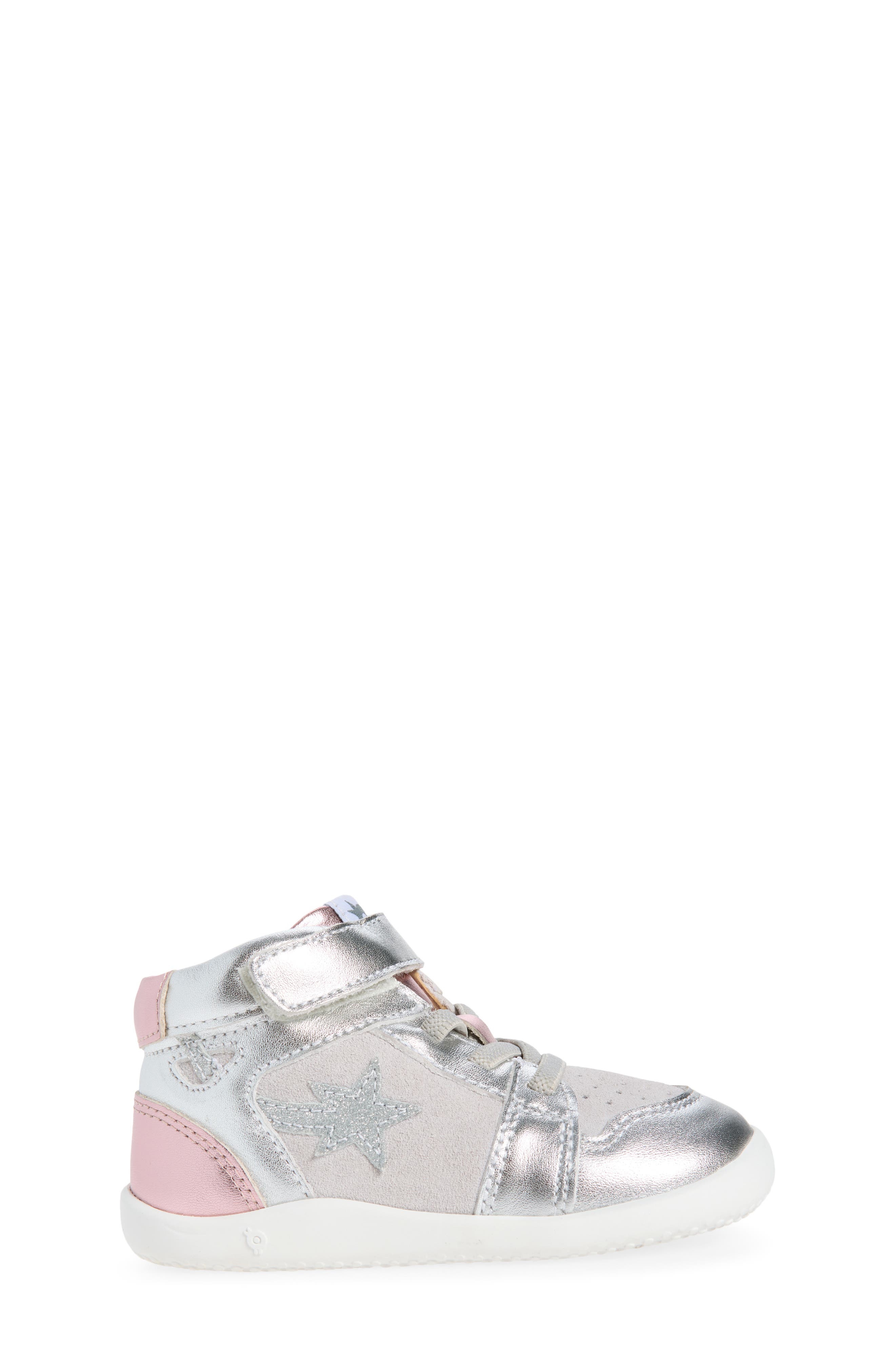 Kids' Galaxy High Top Sneaker, Alternate, color, SILVER / GREY SUEDE