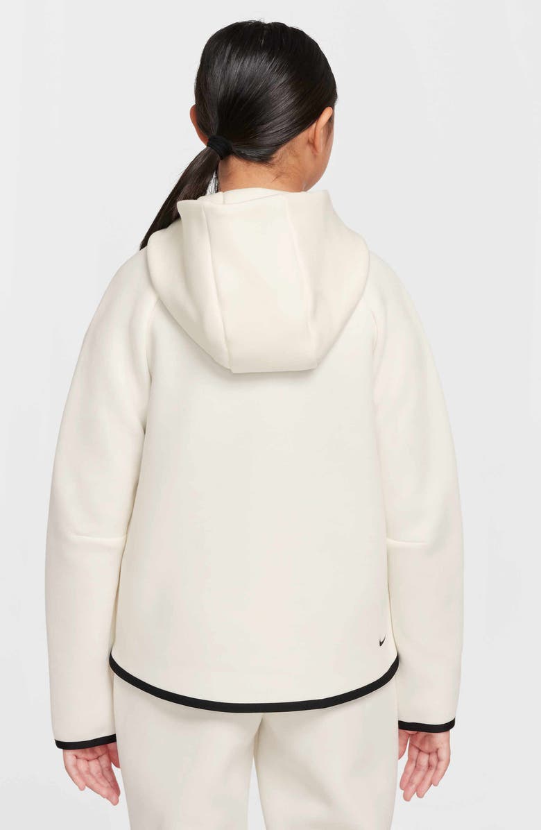 Nike Kids
 Tech Fleece Full Zip Hoodie, Alternate, color, Sail/ Black/ Black/ Black