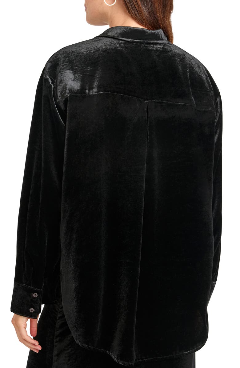Splendid Velvet Button-Up Shirt, Alternate, color, Black