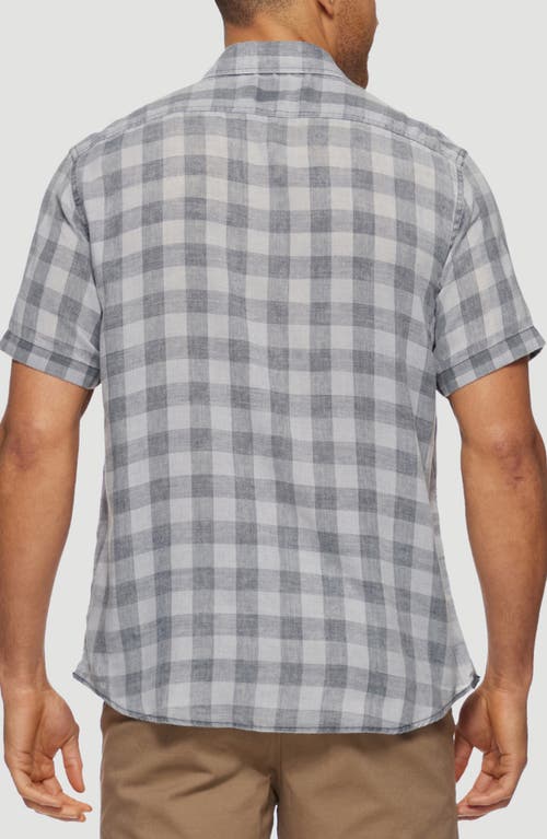 Flag And Anthem Cabot Gingham Print Short Sleeve Shirt In Grey/charcoal