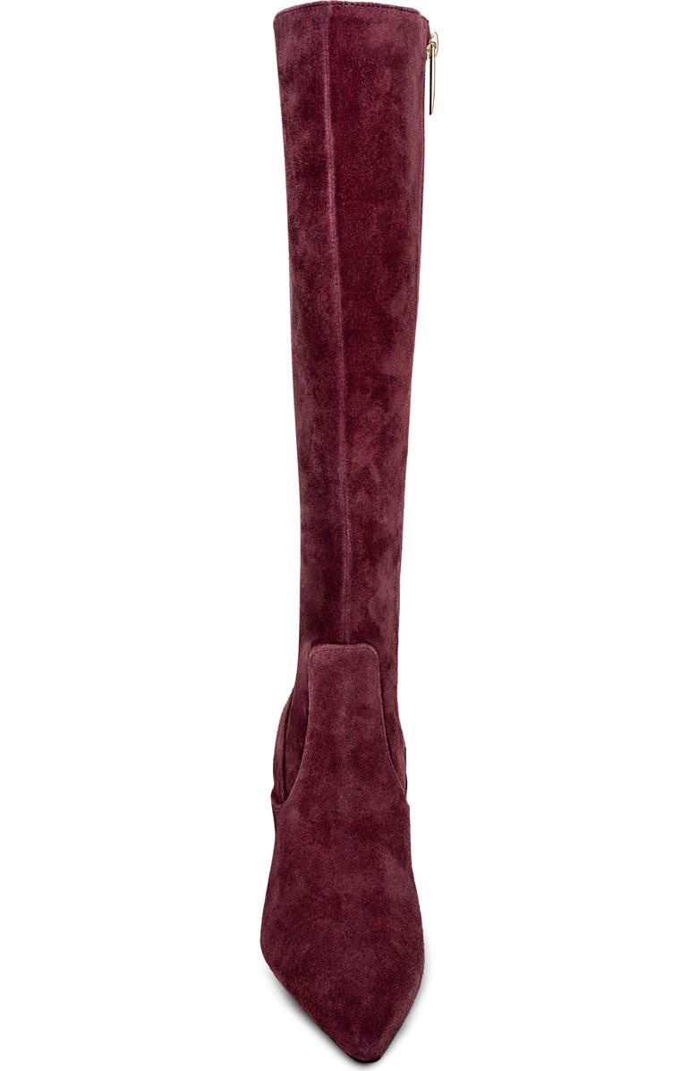 L'AGENCE Marya Knee High Boot, Alternate, color, Burgundy Suede