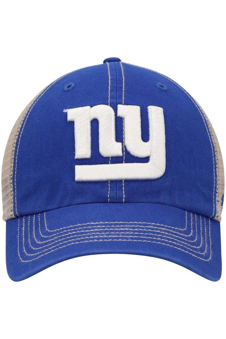 Men's '47 Royal/Natural New York Giants Trawler Trucker Clean Up Snapback Hat, Alternate, color, Royal