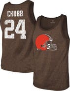 Majestic Threads Men's Majestic Threads Nick Chubb Brown Cleveland Browns Name & Number Tri-Blend Tank Top