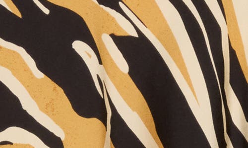 T Tahari Printed Satin Bias Skirt In Brown