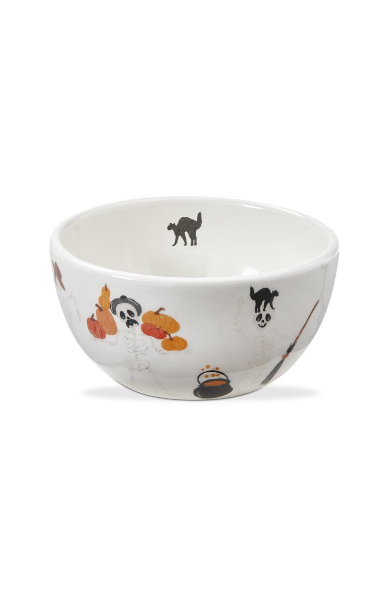 tag Dancing Skeleton Ceramic Serving Bowl Halloween Multicolor, Main, color, Multicolored