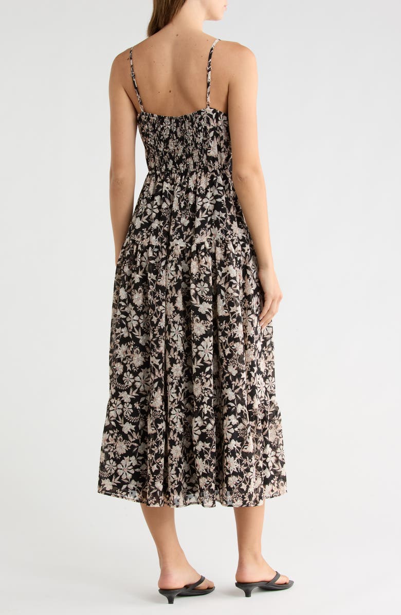 Melrose and Market Lace Bodice Tiered Dress, Alternate, color, Black- Ivory Floral