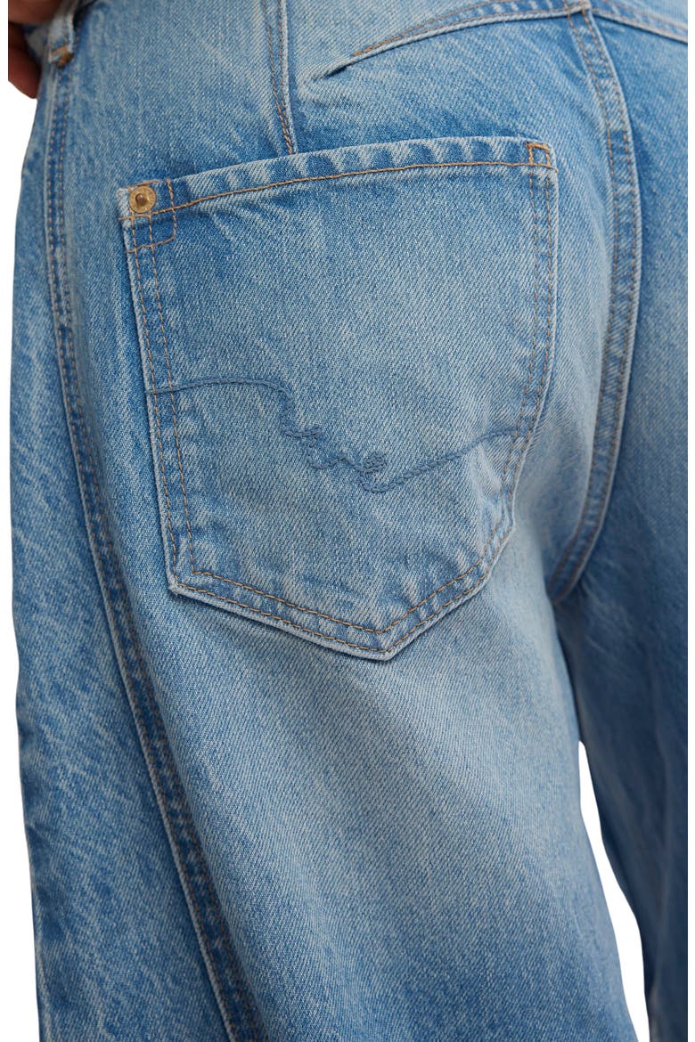 We The Free Good Luck Mid Rise Barrel Leg Jeans, Alternate, color, ULTRA LIGHT BEAM