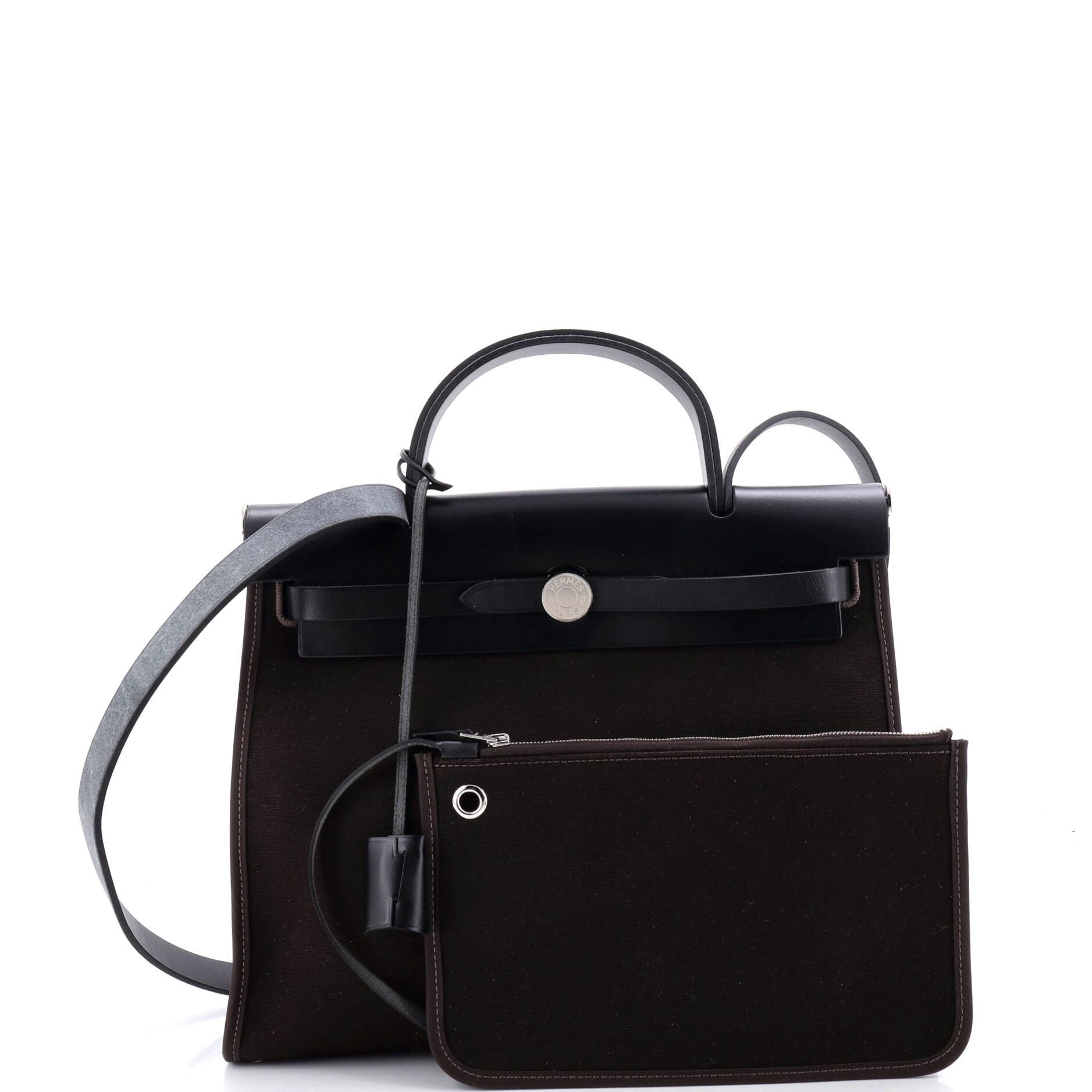 Pre-Owned Hermes Herbag Zip Leather and Toile 31, Alternate, color, 