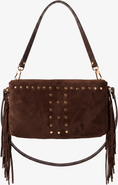 Mine Bilgi Mia Studded Suede Leather Fringe Shoulder & Crossbody Bag