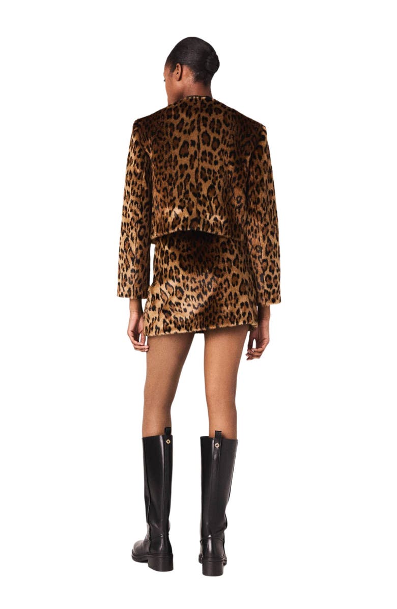 maje Leopard faux fur jacket, Alternate, color, Big Leopard Print