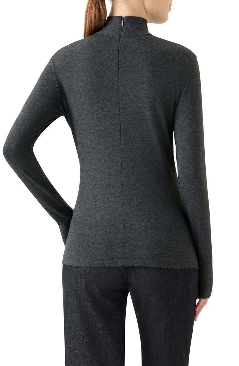 Akris punto Back Zip Turtleneck, Alternate, color, Charcoal