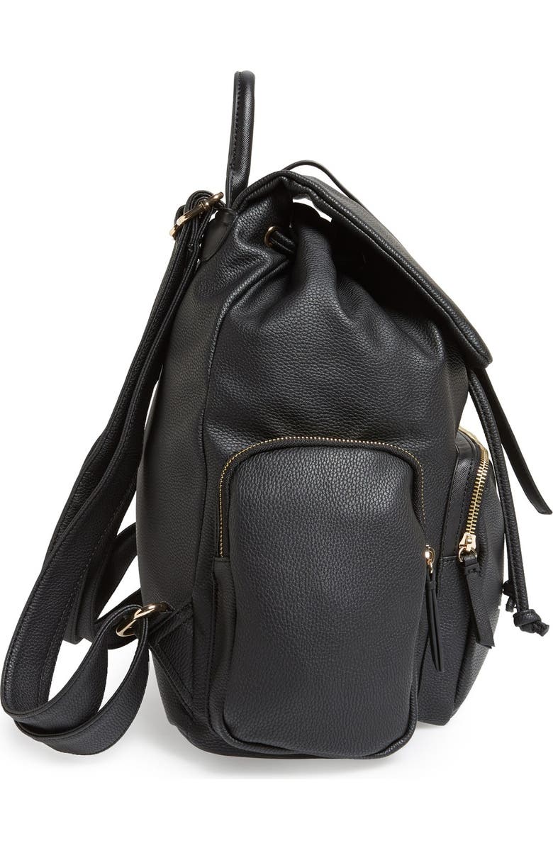 Topshop Faux Leather Backpack, Alternate, color,