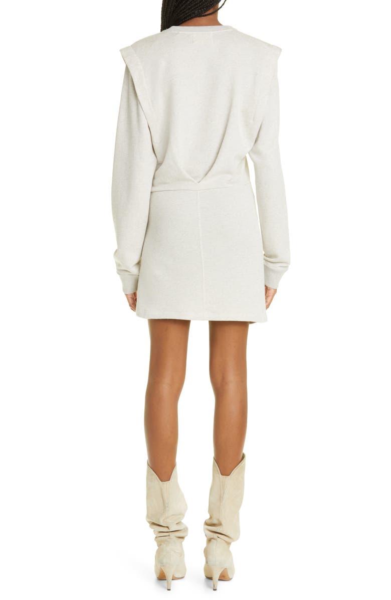 Isabel Marant Étoile Michaela Ruched Long Sleeve Sweater Dress, Alternate, color, Ecru
