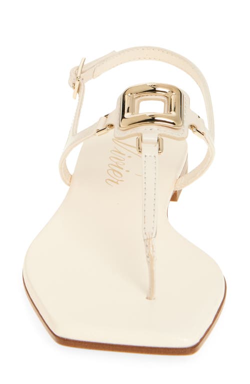 Roger Vivier Viv By The Sea Metallic T-strap Sandal In White
