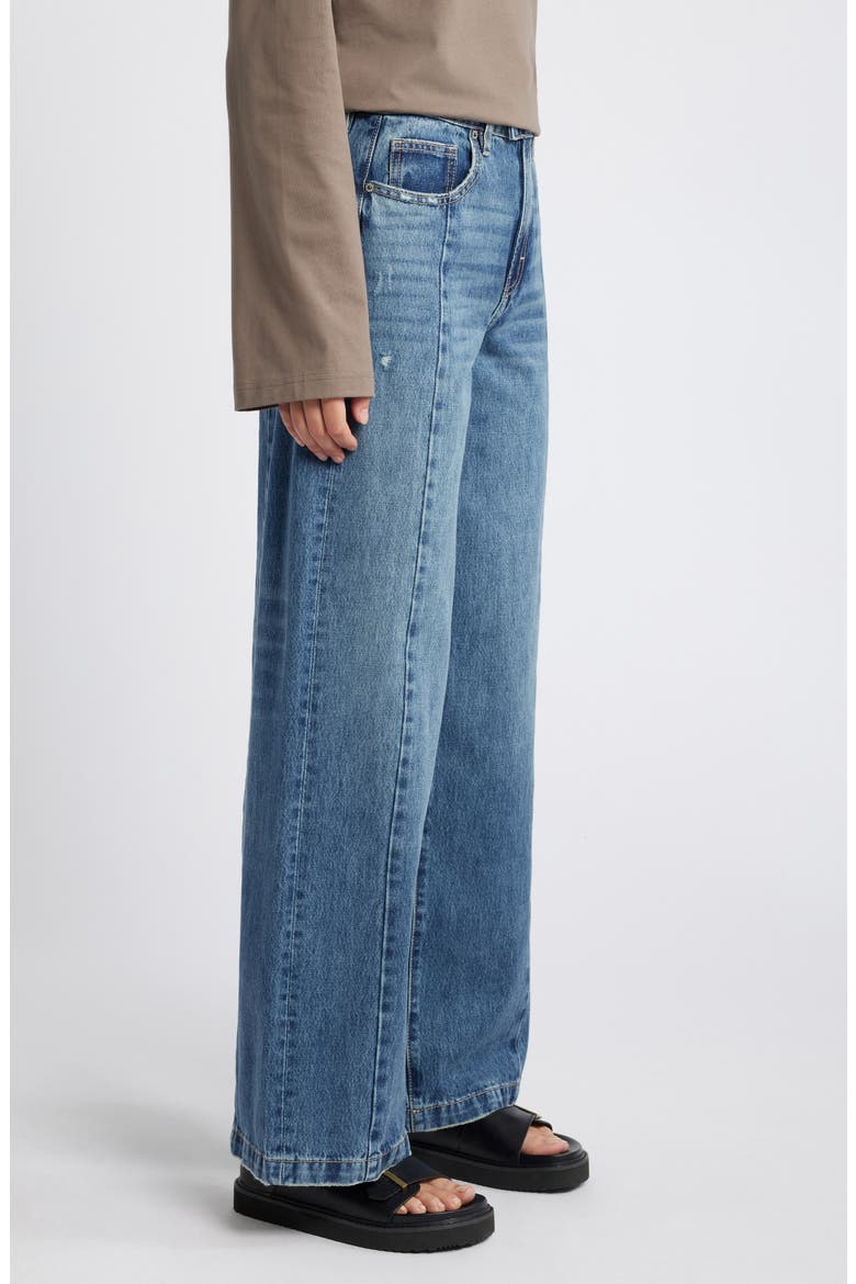 Seamed Wide Leg Jeans, Alternate, color, MEDIUM WASH