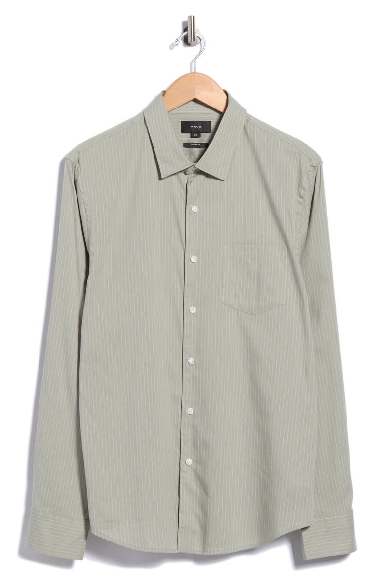 Bateman Striped Long Sleeve Shirt, Main, color, JADE QUARTZ/ OPTIC WHITE