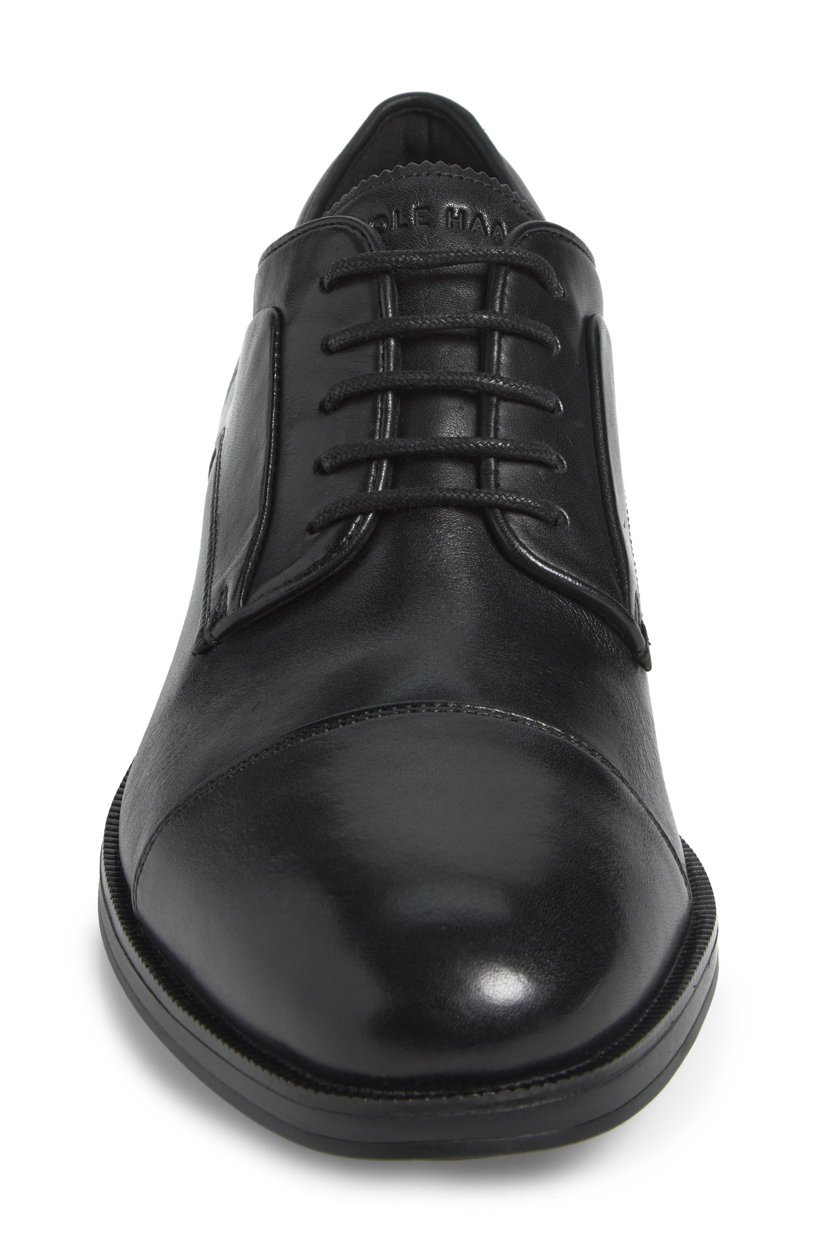 Dean Grand Cap Toe Leather Oxford, Alternate, color, BLACK / BLACK / BLACK