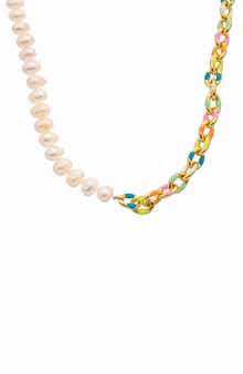 Juvell Faux Pearl Mix Chain Necklace