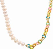 Juvell Faux Pearl Mix Chain Necklace