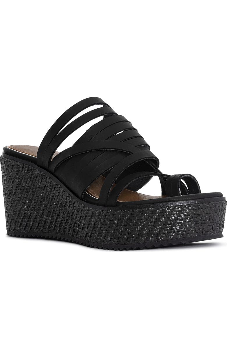 Donald Pliner Platform Wedge Sandal, Main, color, Black
