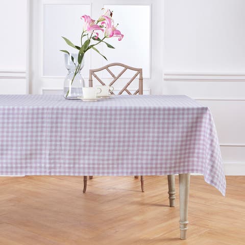 Linen Tablecloth for Dining Table, Holiday and Everyday Table Decor - Gingham Check