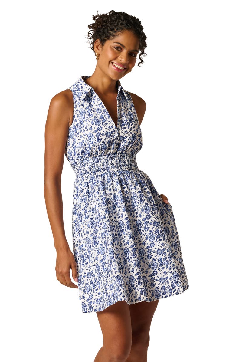Adrianna Papell Floral Print Fit & Flare Dress, Alternate, color, Ivory/ Blue Multi