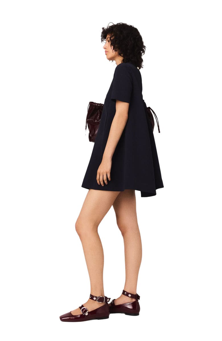 maje Heavy crepe trapeze dress, Alternate, color, Navy