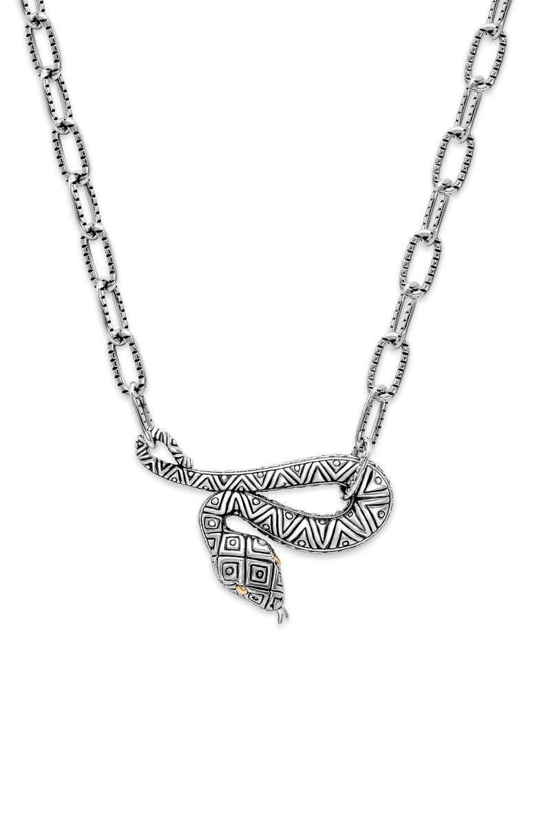 SAMUEL B. Sterling Silver & 18K Gold Snake Pendant Necklace, Main, color, Silver And Gold