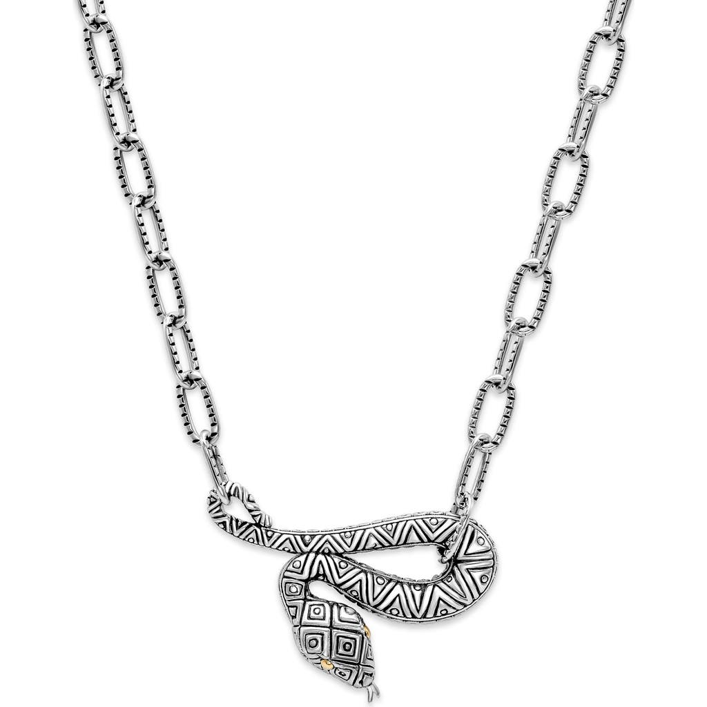 Samuel B. Sterling Silver & 18k Gold Snake Pendant Necklace In Silver And Gold